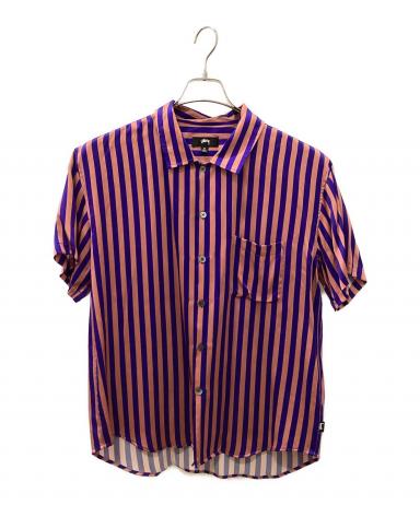 中古・古着通販】stussy (ステューシー) 半袖シャツ ピンク×ブルー
