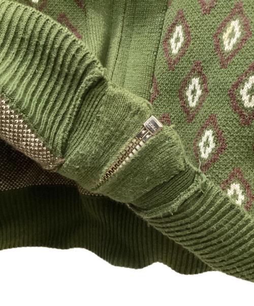 TTT MSW（ティー）TTT MSW (ティー) Diamond Knit Polo グリーン サイズ:Lの古着・服飾アイテム