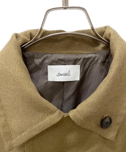 soerte（ソエルテ）soerte (ソエルテ) Oversize double breasted stand collar coat ベージュ サイズ:2の古着・服飾アイテム