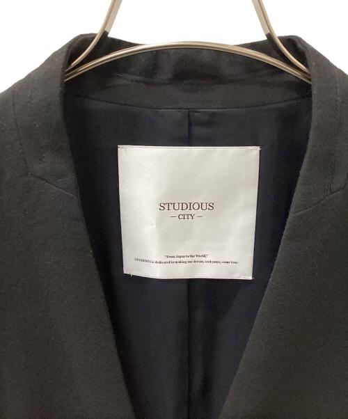 STUDIOUS CITY（ステュディオス シティ）STUDIOUS CITY (ステュディオス シティ) ノーカラージャケット ブラック サイズ:36の古着・服飾アイテム