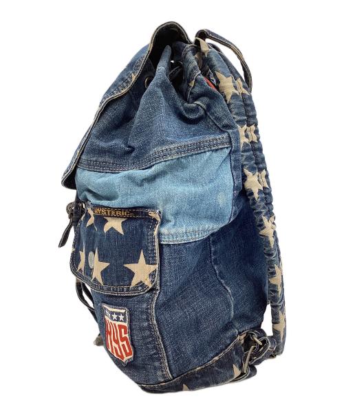 Hysteric Glamour（ヒステリックグラマー）Hysteric Glamour (ヒステリックグラマー) 90-00's 星柄デニムワッペンミニリュック インディゴの古着・服飾アイテム