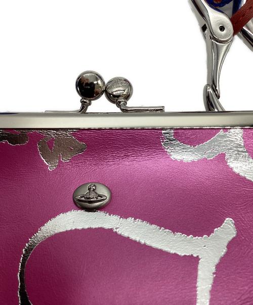 Vivienne Westwood（ヴィヴィアンウエストウッド）Vivienne Westwood (ヴィヴィアンウエストウッド) SCRIBBLE HEARTS がま口ショルダーバッグ ショッキングピンクの古着・服飾アイテム