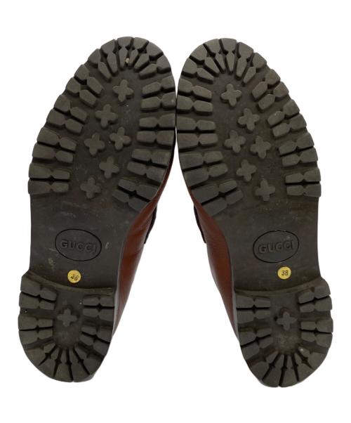 GUCCI（グッチ）GUCCI (グッチ) ヴィンテージ ホースビット ショート ブーツ ブラウン サイズ:38の古着・服飾アイテム