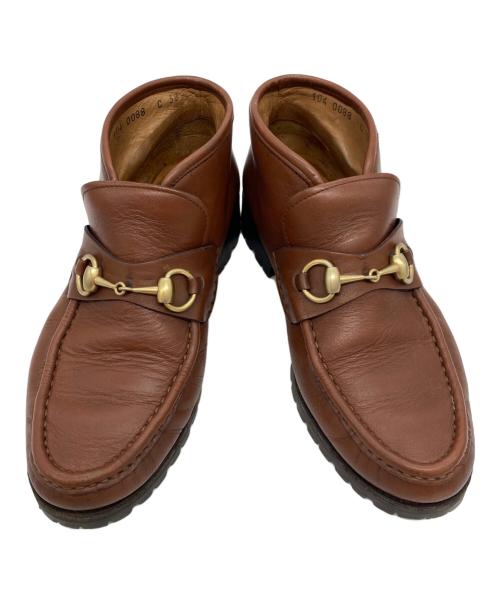 GUCCI（グッチ）GUCCI (グッチ) ヴィンテージ ホースビット ショート ブーツ ブラウン サイズ:38の古着・服飾アイテム
