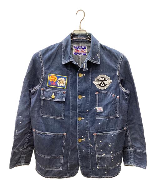 Joe McCOY（ジョーマッコイ）Joe McCOY (ジョーマッコイ) ワッペン付ペイントデニムカバーオール インディゴ サイズ:36の古着・服飾アイテム