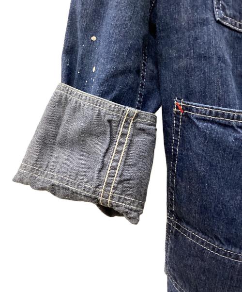 Joe McCOY（ジョーマッコイ）Joe McCOY (ジョーマッコイ) ワッペン付ペイントデニムカバーオール インディゴ サイズ:36の古着・服飾アイテム