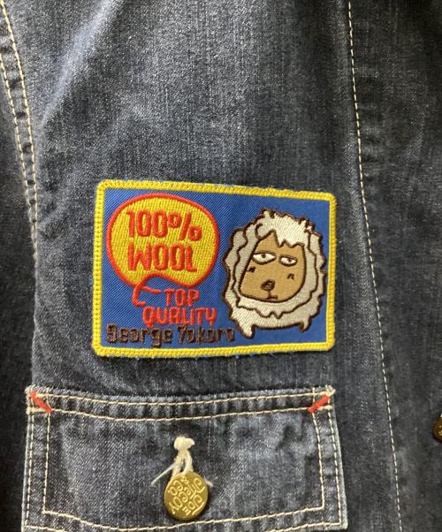 Joe McCOY（ジョーマッコイ）Joe McCOY (ジョーマッコイ) ワッペン付ペイントデニムカバーオール インディゴ サイズ:36の古着・服飾アイテム