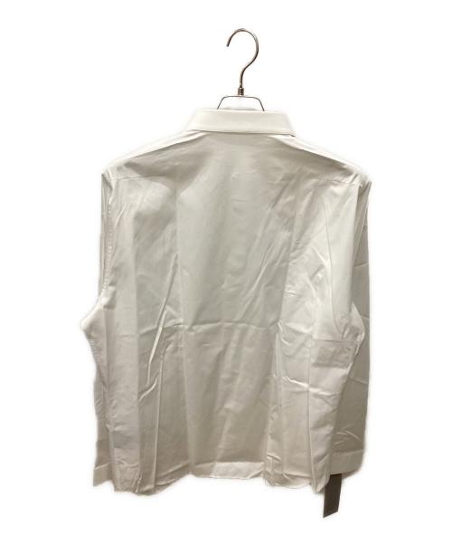 DIOR HOMME（ディオール オム）Dior Homme (ディオール オム) コットン ビーワンポイント刺繍 比翼長袖シャツ	 ホワイト サイズ:45の古着・服飾アイテム