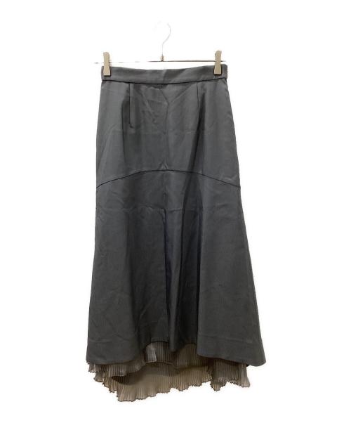 LE CIEL BLEU（ルシェルブルー）LE CIEL BLEU (ルシェルブルー) Pleated Hem Skirt グレー サイズ:36の古着・服飾アイテム