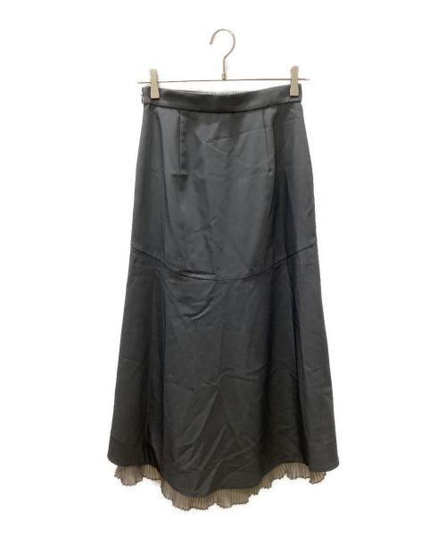 LE CIEL BLEU（ルシェルブルー）LE CIEL BLEU (ルシェルブルー) Pleated Hem Skirt グレー サイズ:36の古着・服飾アイテム
