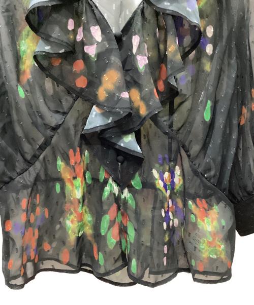 Ameri（アメリ）Ameri (アメリ) MEDI DECALCOMANIA CHIFFON BLOUSE ブラック サイズ:Fの古着・服飾アイテム