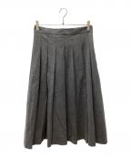 LONSLANロンスラン）の古着「フロントプリーツスカート」｜グレー