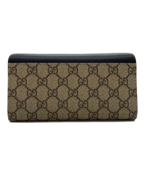 GUCCI（グッチ）GUCCI (グッチ) 長財布 ブラック×ベージュの古着・服飾アイテム