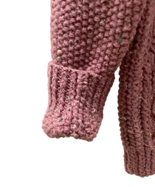 INVERALLAN（インバーアラン）INVERALLAN (インバーアラン) アランニットカーディガン ピンク サイズ:表記無しの古着・服飾アイテム