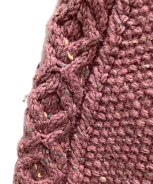 INVERALLAN（インバーアラン）INVERALLAN (インバーアラン) アランニットカーディガン ピンク サイズ:表記無しの古着・服飾アイテム