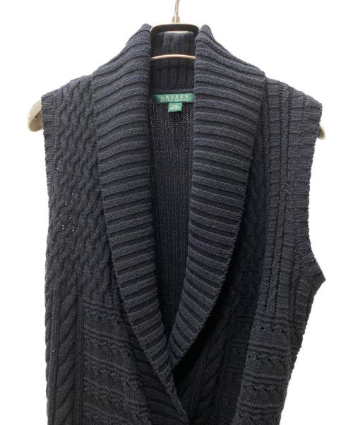 RALPH LAUREN（ラルフローレン）RALPH LAUREN (ラルフローレン) ケーブルニットベスト ブラック サイズ:XXSの古着・服飾アイテム