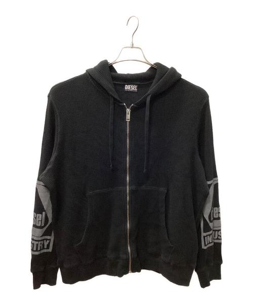 DIESEL（ディーゼル）DIESEL (ディーゼル) S-GIMAFFLE-HOOD-ZIP ブラック サイズ:XLの古着・服飾アイテム