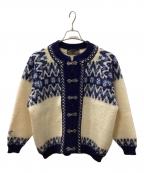 nordstrikkノードストリック）の古着「ノルディック柄ニットカーディガン」｜ブルー×ホワイト