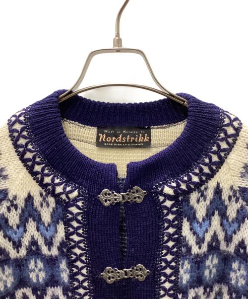 nordstrikk（ノードストリック）nordstrikk (ノードストリック) ノルディック柄ニットカーディガン ブルー×ホワイト サイズ:Sの古着・服飾アイテム