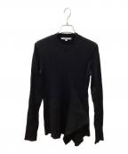UN3D.アンスリード）の古着「ヘムドレープロングスリーブニットトップ」｜ブラック