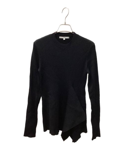 UN3D.（アンスリード）UN3D. (アンスリード) ヘムドレープロングスリーブニットトップ ブラック サイズ:38の古着・服飾アイテム