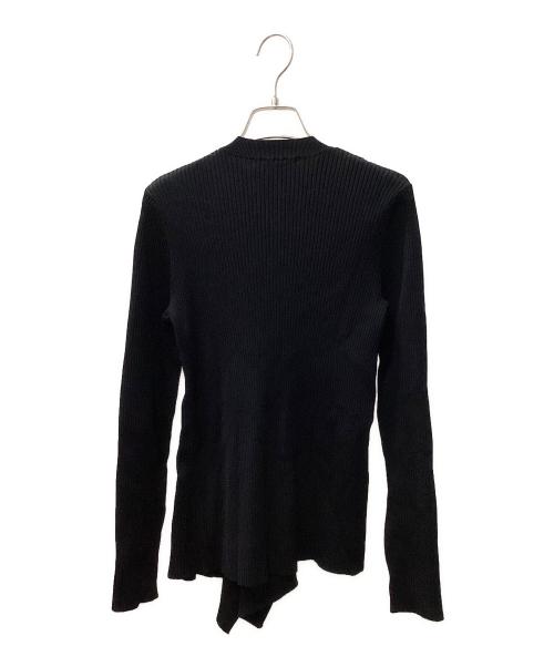 UN3D.（アンスリード）UN3D. (アンスリード) ヘムドレープロングスリーブニットトップ ブラック サイズ:38の古着・服飾アイテム