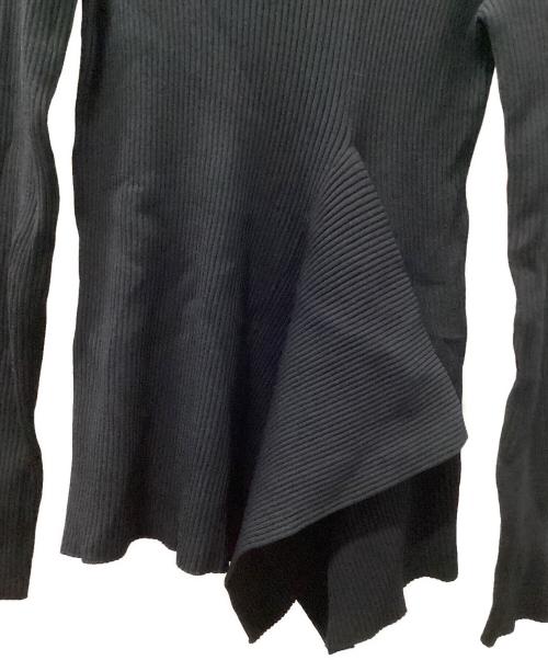 UN3D.（アンスリード）UN3D. (アンスリード) ヘムドレープロングスリーブニットトップ ブラック サイズ:38の古着・服飾アイテム