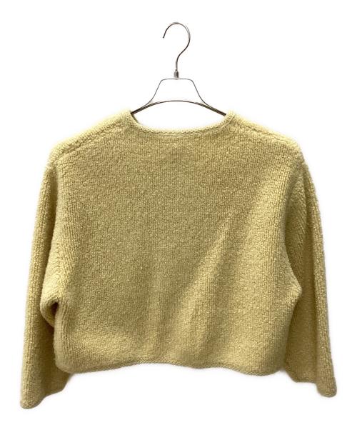 Mila Owen（ミラオーウェン）Mila Owen (ミラオーウェン) パイル編みショート丈金釦ニットジャケット イエローの古着・服飾アイテム