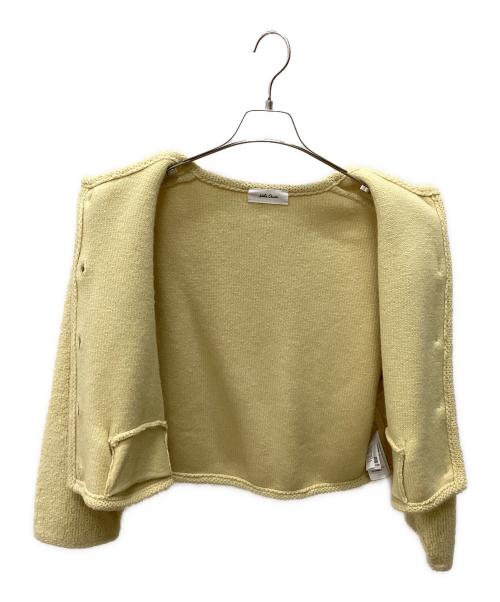 Mila Owen（ミラオーウェン）Mila Owen (ミラオーウェン) パイル編みショート丈金釦ニットジャケット イエローの古着・服飾アイテム