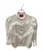 Vivienne Westwood RED LABELヴィヴィアンウエストウッドレッドレーベル）の古着「コットンローンラブフリルシャツ」｜ホワイト