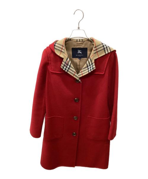 BURBERRY LONDON（バーバリーロンドン）BURBERRY LONDON (バーバリーロンドン) カシミヤ混コート レッド サイズ:40の古着・服飾アイテム