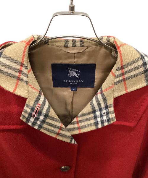 BURBERRY LONDON（バーバリーロンドン）BURBERRY LONDON (バーバリーロンドン) カシミヤ混コート レッド サイズ:40の古着・服飾アイテム