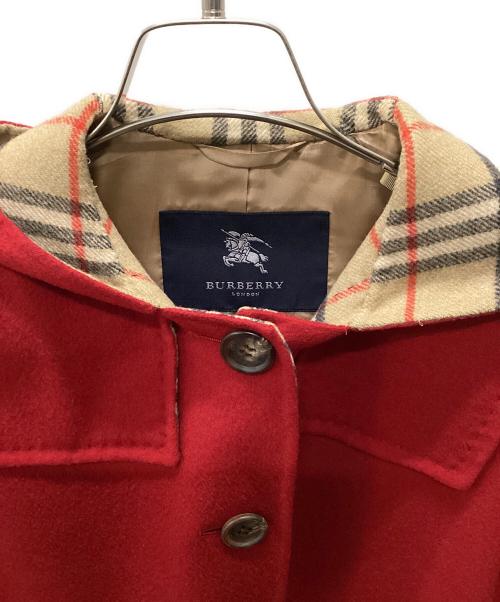 BURBERRY LONDON（バーバリーロンドン）BURBERRY LONDON (バーバリーロンドン) カシミヤ混コート レッド サイズ:40の古着・服飾アイテム