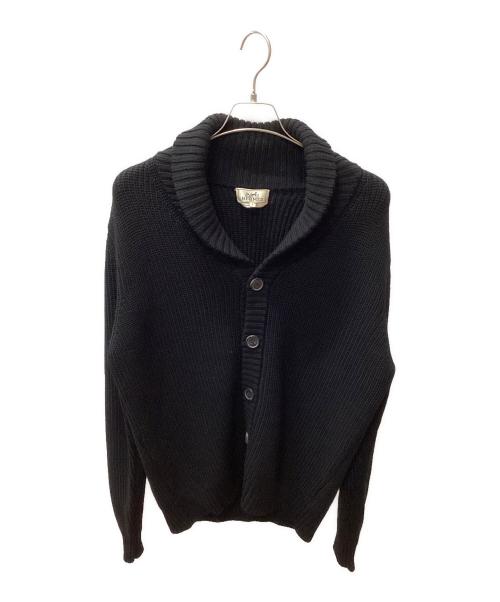 HERMES（エルメス）HERMES (エルメス) ショールカラーカーディガン ブラック サイズ:Ｌの古着・服飾アイテム