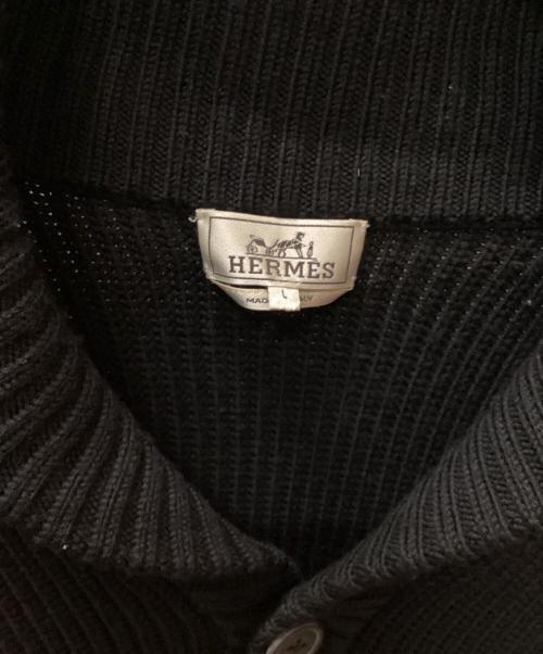 HERMES（エルメス）HERMES (エルメス) ショールカラーカーディガン ブラック サイズ:Ｌの古着・服飾アイテム