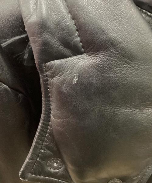 Calvin Klein（カルバンクライン）Calvin Klein (カルバンクライン) レザーダウンジャケット ブラック サイズ:3Lの古着・服飾アイテム