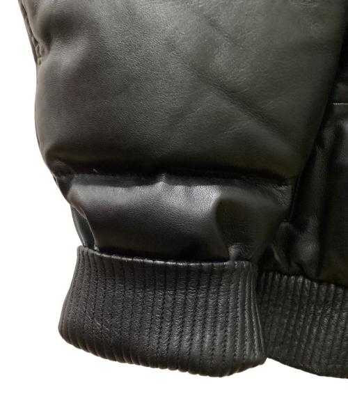 Calvin Klein（カルバンクライン）Calvin Klein (カルバンクライン) レザーダウンジャケット ブラック サイズ:3Lの古着・服飾アイテム