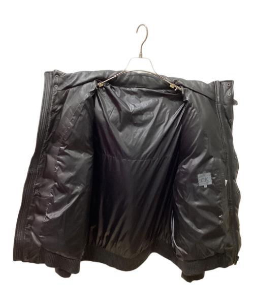 Calvin Klein（カルバンクライン）Calvin Klein (カルバンクライン) レザーダウンジャケット ブラック サイズ:3Lの古着・服飾アイテム