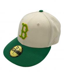 New Era（ニューエラ）の古着「"BOSTON RED SOX -WORLD SERIES 2004-" 59FIFTY FITTED CAP」｜ホワイト×グリーン