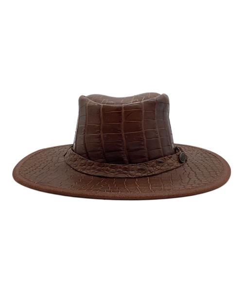 Overland（オーバーランド）Overland (オーバーランド) クロコ型押しテンガロンハット ブラウン サイズ:XLの古着・服飾アイテム