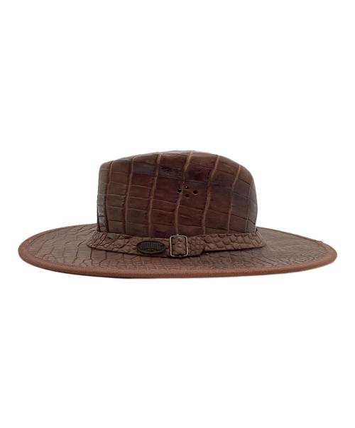 Overland（オーバーランド）Overland (オーバーランド) クロコ型押しテンガロンハット ブラウン サイズ:XLの古着・服飾アイテム