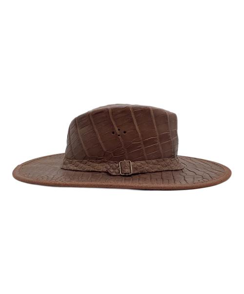 Overland（オーバーランド）Overland (オーバーランド) クロコ型押しテンガロンハット ブラウン サイズ:XLの古着・服飾アイテム