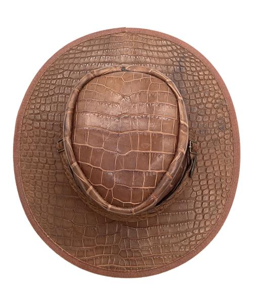 Overland（オーバーランド）Overland (オーバーランド) クロコ型押しテンガロンハット ブラウン サイズ:XLの古着・服飾アイテム