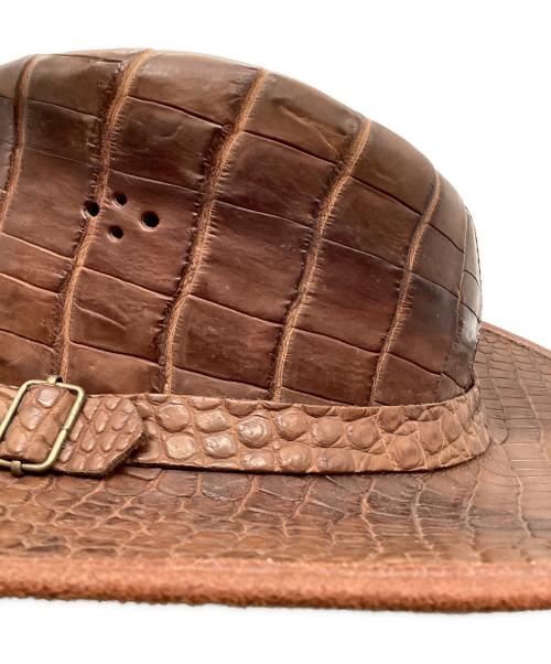 Overland（オーバーランド）Overland (オーバーランド) クロコ型押しテンガロンハット ブラウン サイズ:XLの古着・服飾アイテム