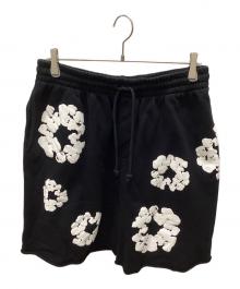 Denim Tears（デニムティアーズ）の古着「フラワーリーススウェットハーフパンツ」｜ブラック