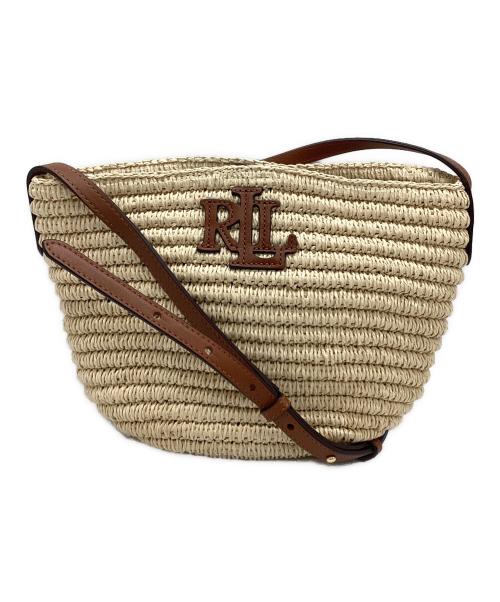 LAUREN RALPH LAUREN（ローレンラルフローレン）LAUREN RALPH LAUREN (ローレンラルフローレン) フェイクストロー ミディアム Nicki クロスボディ バッグ ベージュの古着・服飾アイテム