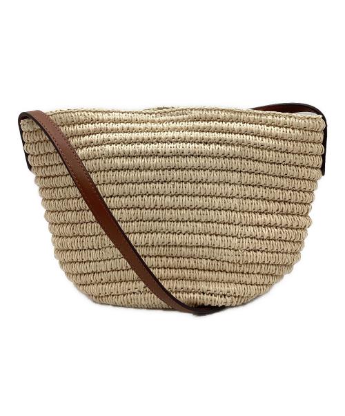 LAUREN RALPH LAUREN（ローレンラルフローレン）LAUREN RALPH LAUREN (ローレンラルフローレン) フェイクストロー ミディアム Nicki クロスボディ バッグ ベージュの古着・服飾アイテム