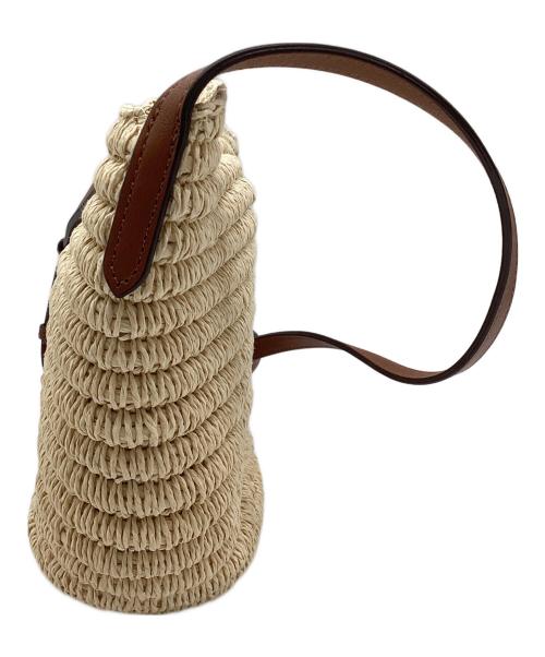 LAUREN RALPH LAUREN（ローレンラルフローレン）LAUREN RALPH LAUREN (ローレンラルフローレン) フェイクストロー ミディアム Nicki クロスボディ バッグ ベージュの古着・服飾アイテム