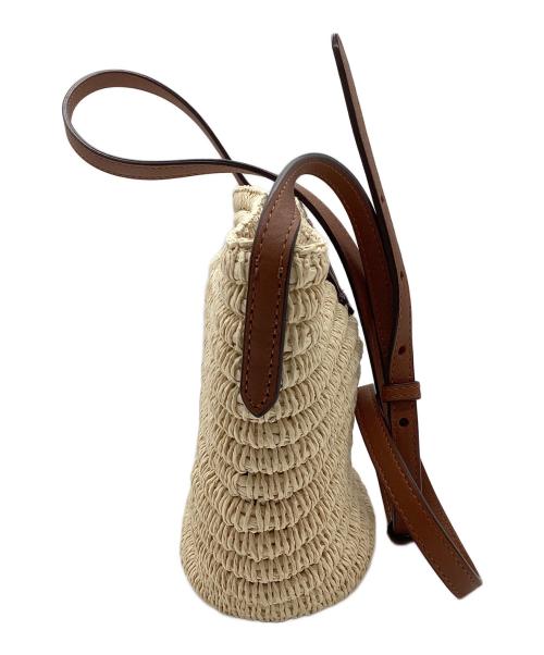 LAUREN RALPH LAUREN（ローレンラルフローレン）LAUREN RALPH LAUREN (ローレンラルフローレン) フェイクストロー ミディアム Nicki クロスボディ バッグ ベージュの古着・服飾アイテム