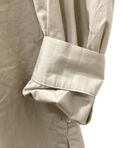 RYO TAKASHIMA（リョウタカシマ）RYO TAKASHIMA (リョウタカシマ) Oversize standcollar slit shirt ベージュ サイズ:Lの古着・服飾アイテム